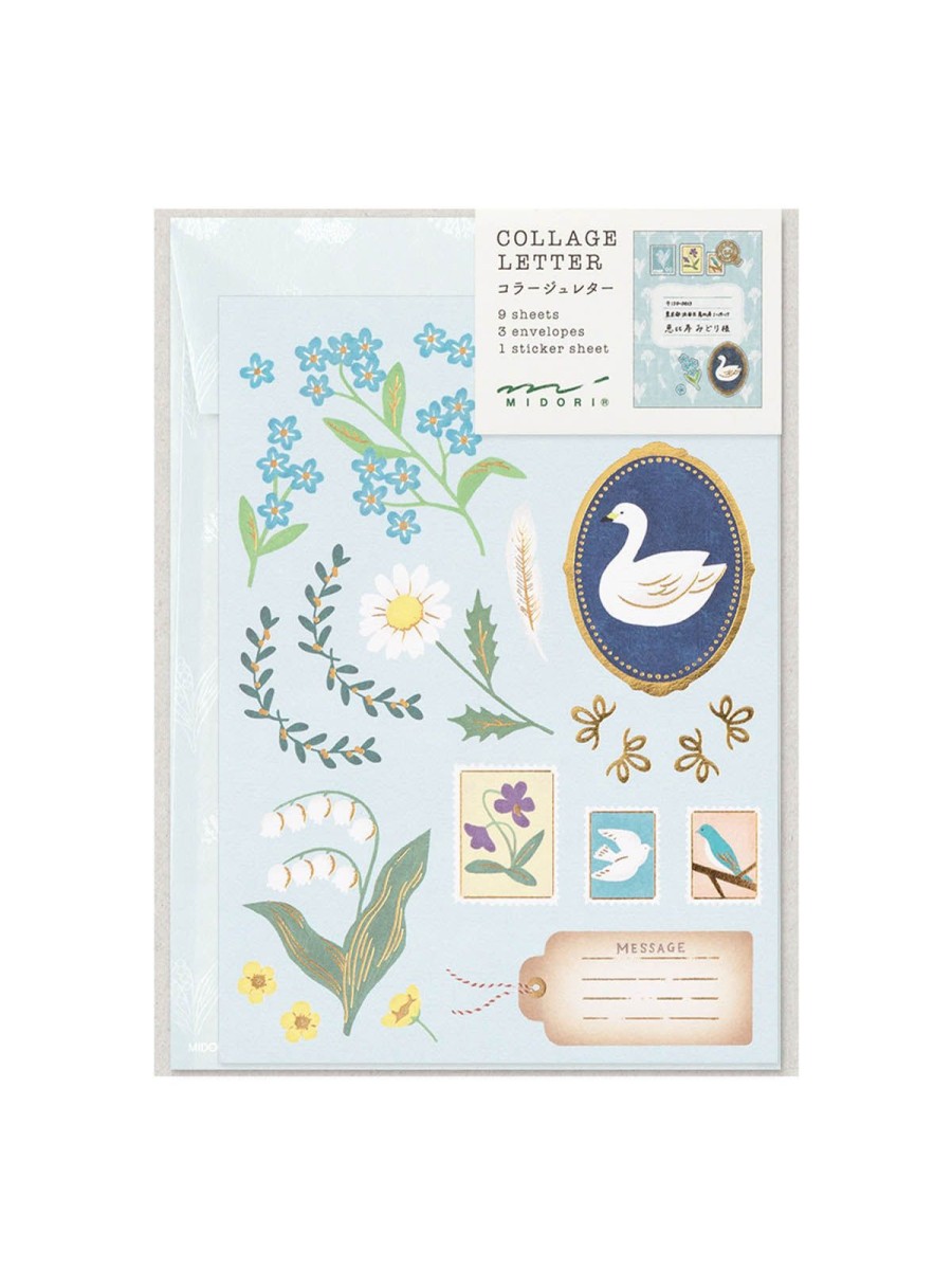 Stationery Midori | Midori Bird Collage Letter Writing Set