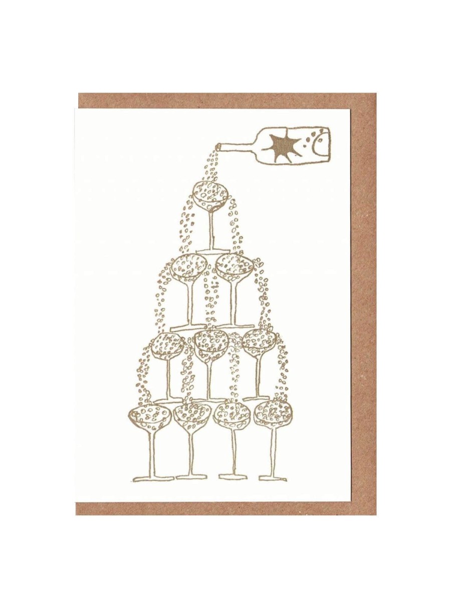 Cards Designed in the UK | Champagne Fountain Letterpress Card