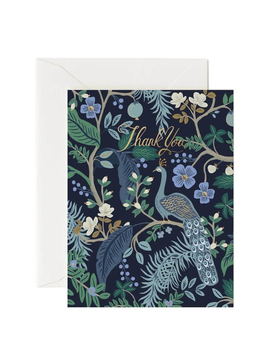 Cards Rifle Paper Co | Rifle Paper Co Peacock Thank You Card