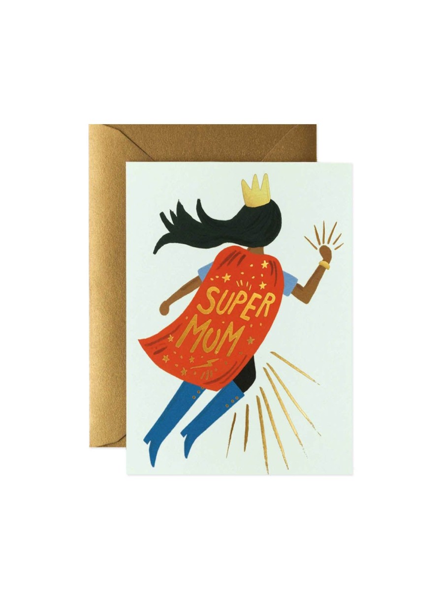 Cards Rifle Paper Co | Rifle Paper Co Super Mum Blue Card