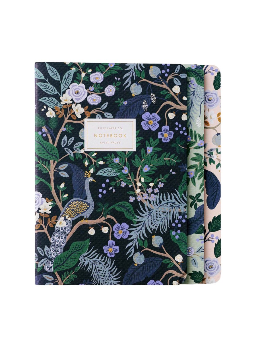 Notebooks And Notepads Rifle Paper Co | Rifle Paper Co Peacock Stitched Notebooks