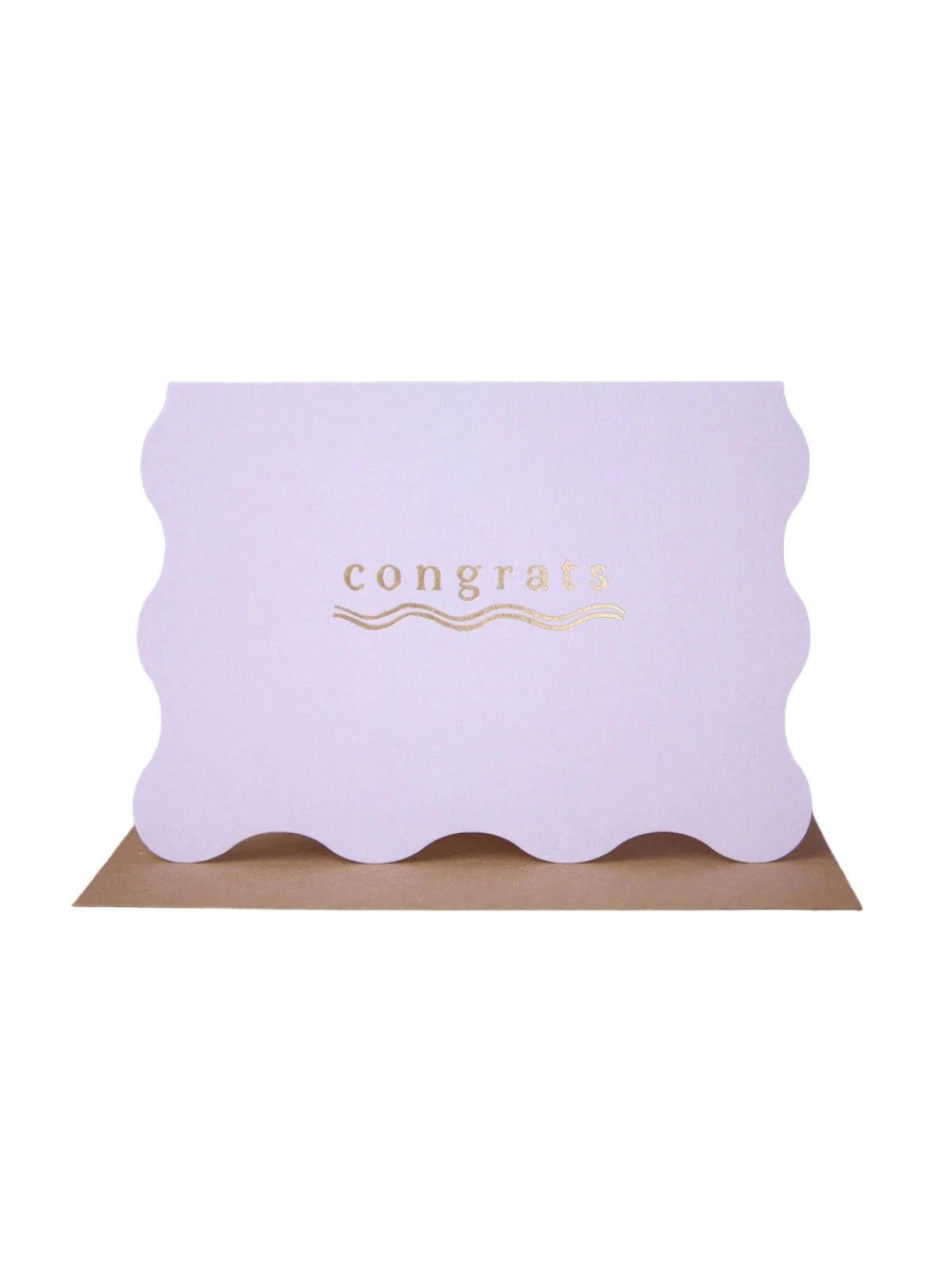 Cards Designed in the UK | Congrats Lilac Scalloped Card