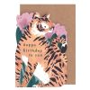 Cards Designed in the UK For Children | Tiger And Peonies Birthday Card