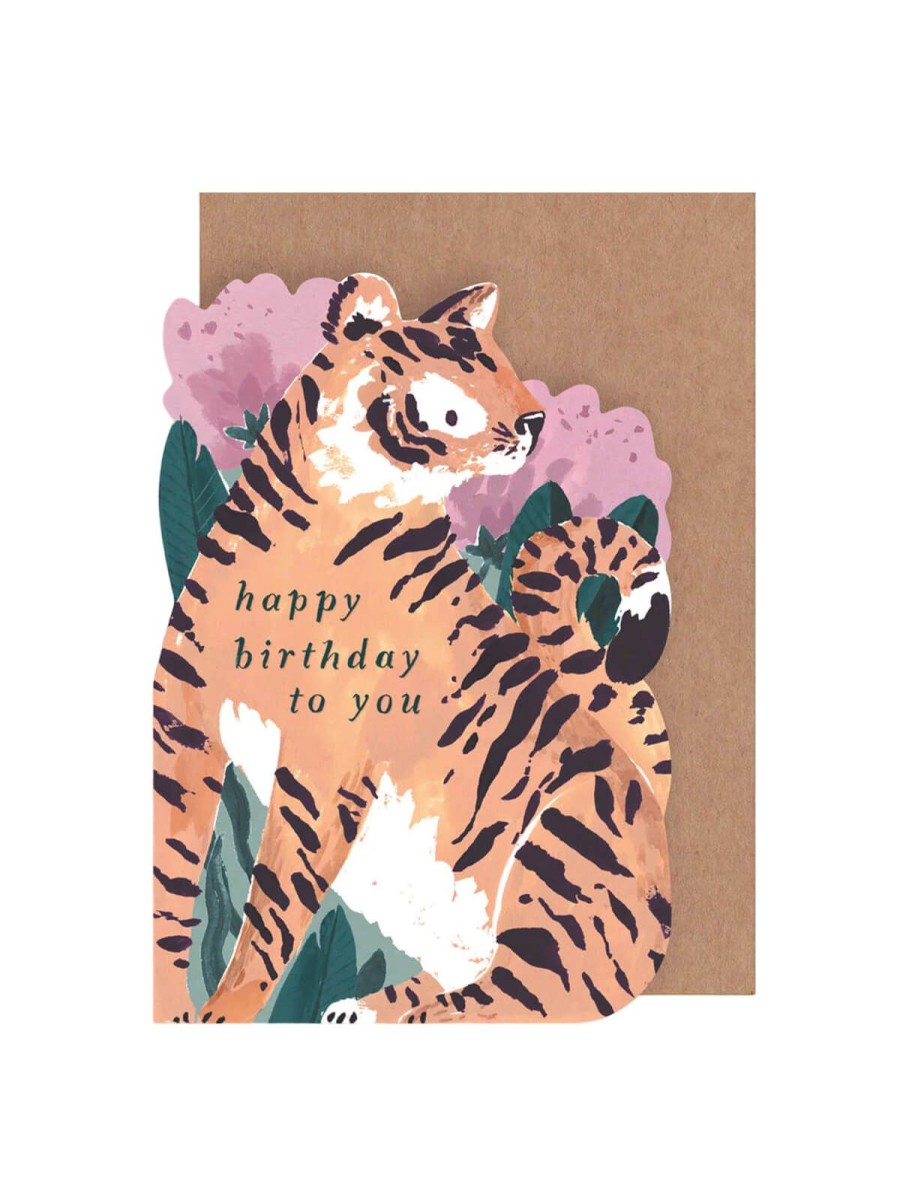 Cards Designed in the UK For Children | Tiger And Peonies Birthday Card