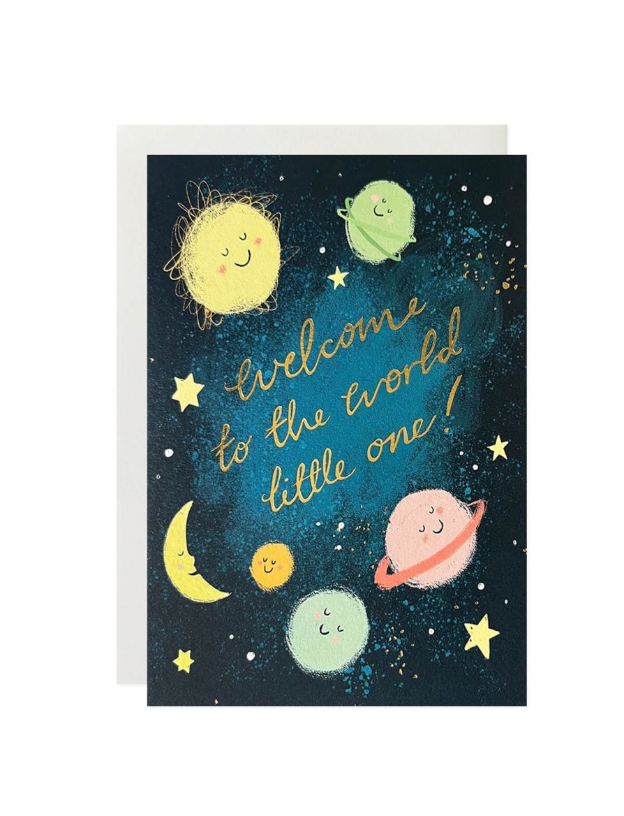 Cards Designed in the UK | Welcome Little One Universe Card