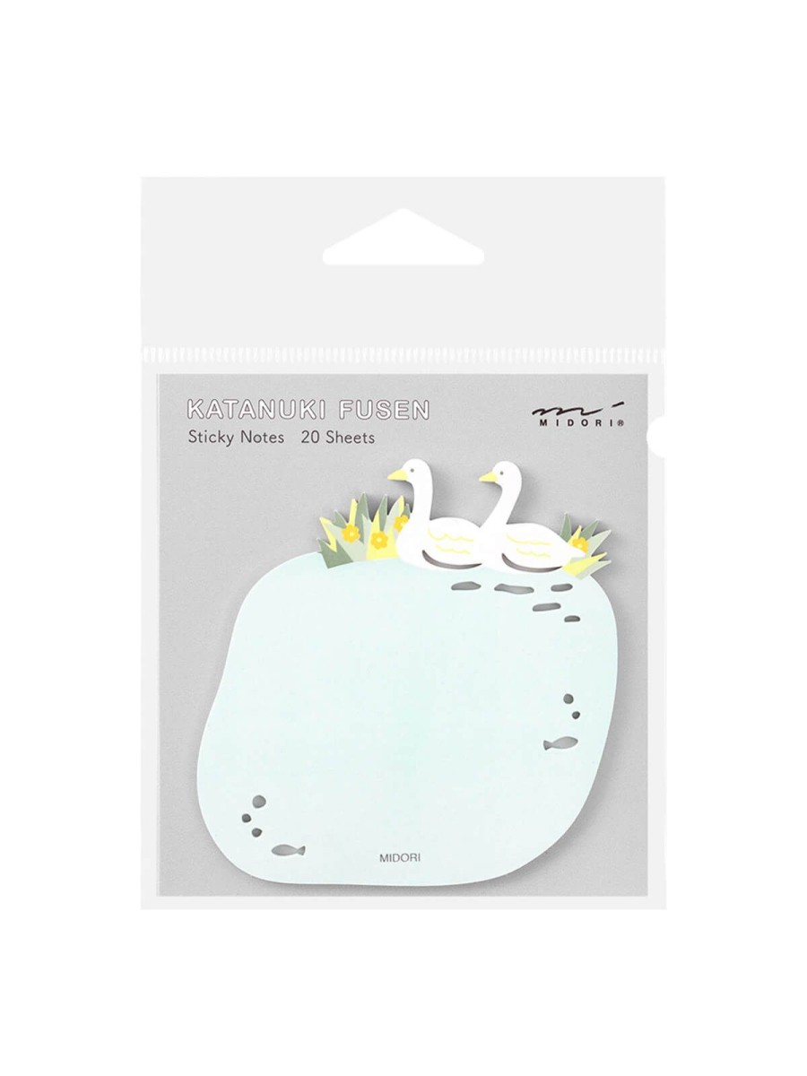 Stationery Midori | Midori Die-Cut Swan Sticky Notes