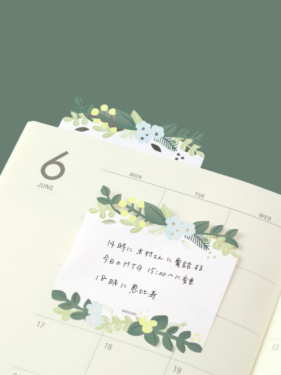 Stationery Midori | Midori Die-Cut Leaves Sticky Notes