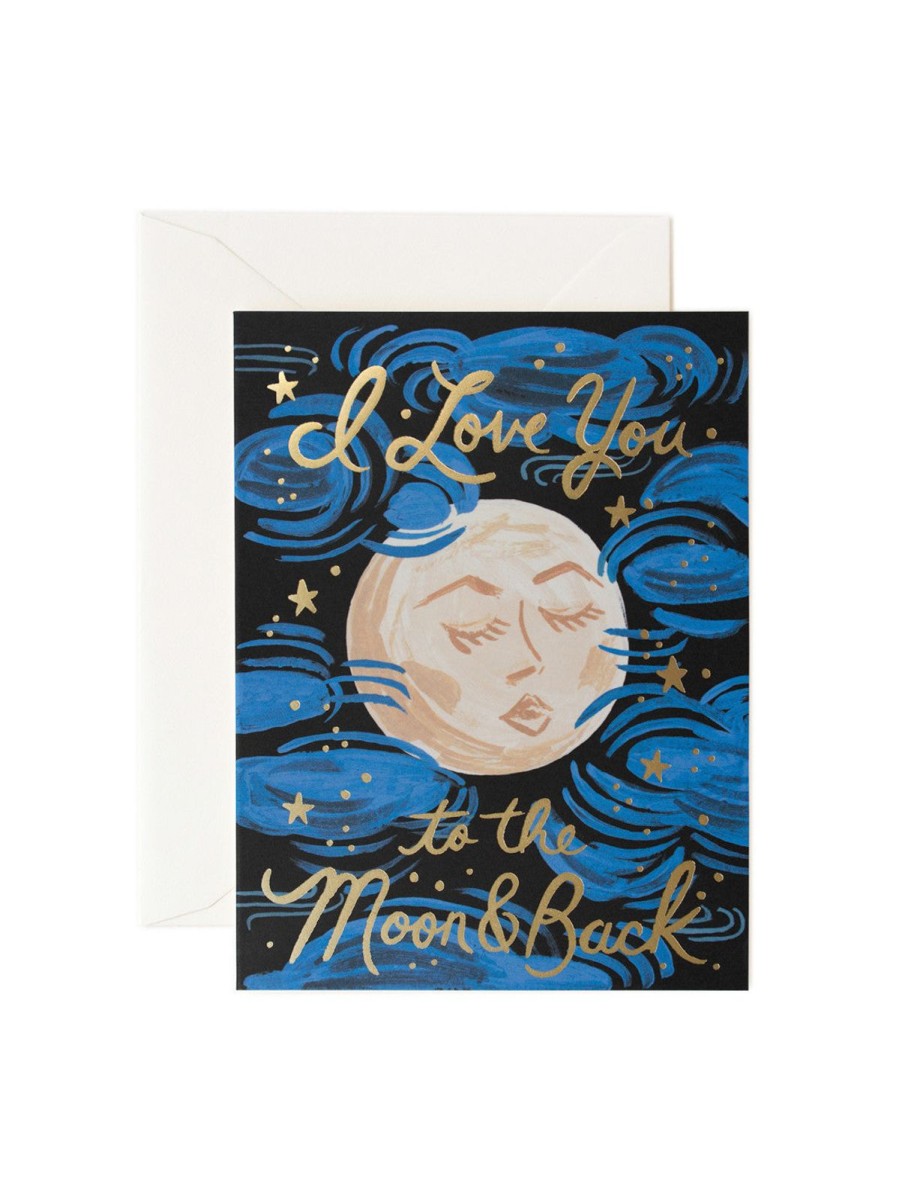 Cards Rifle Paper Co | Rifle Paper Co I Love You To The Moon And Back Card