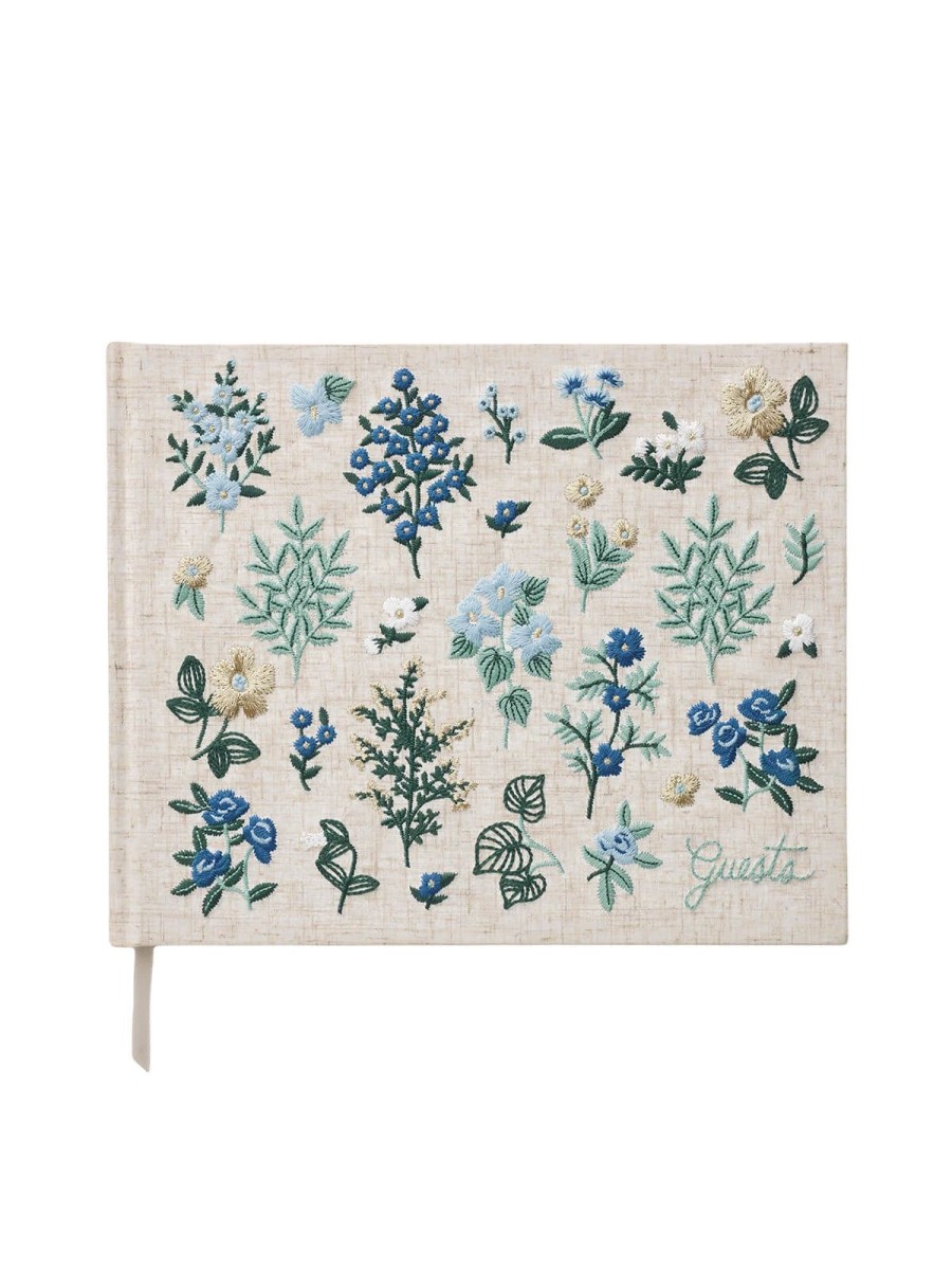 Cards Rifle Paper Co | Rifle Paper Co Wildwood Embroidered Guest Book