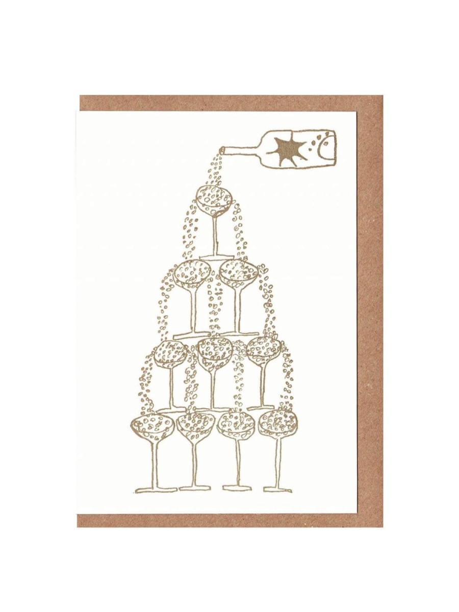 Cards Designed in the UK | Champagne Fountain Letterpress Card