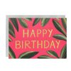 Cards Papermash | Hot Pink Leaves Birthday Card